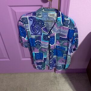 Multicolor button-down top